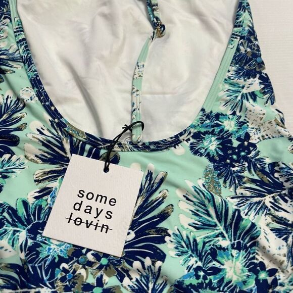 NWT Somedays Lovin Revolve Tropical Haze Swimsuit One Piece Size Small New - Picture 6 of 9